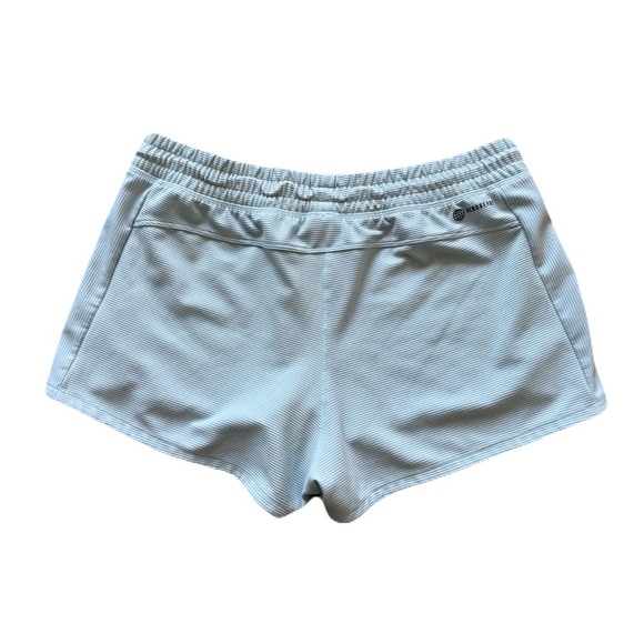 Women's Adidas Blue Athletic Shorts Pacer Training Bungee Shorts Blue Size M - Picture 2 of 5